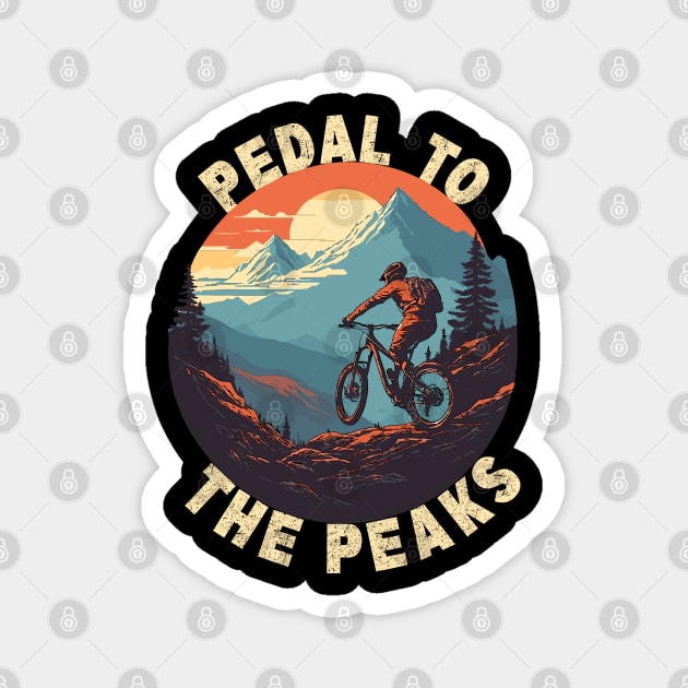 Pedal To The Peaks Mountain Bike Design Magnet by TF Brands