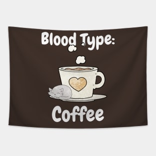 Blood Type Coffee Cat Tapestry