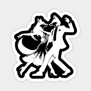 Cool Foxtrot design: Two dancing foxes! Magnet