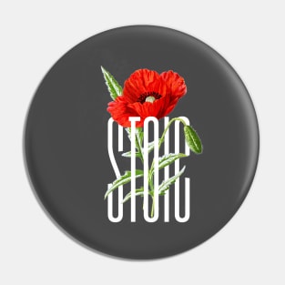 Stoic Red Flower Pin