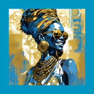 African Woman with Ancient Vibes and Head Wrap T-Shirt