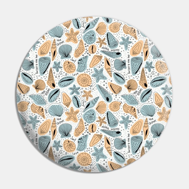 Seashells Pin by Sandra Hutter Designs