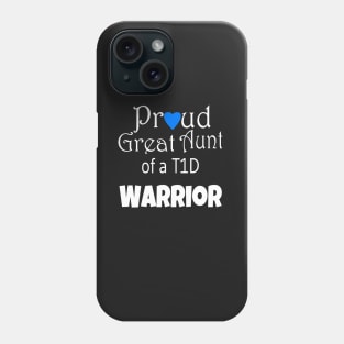 Proud Great Aunt - White Text - Blue Heart Phone Case