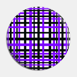 Interlocking Stripes Black White Purple Pin