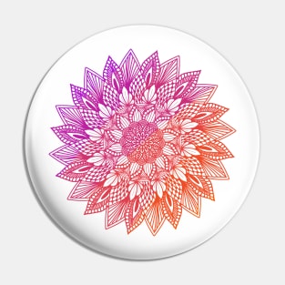 Purple-Red Digital Mandala Pin