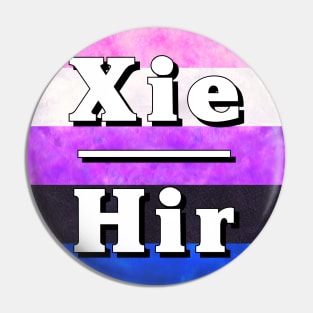 Xie-Hir Pronouns: Genderfluid Pin