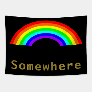 Gold Somewhere Rainbow Tapestry