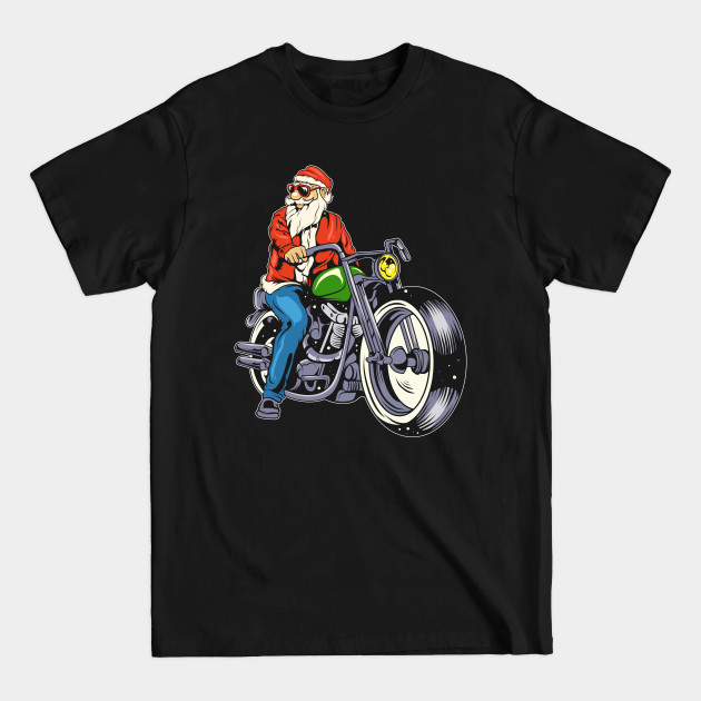 Disover Santa Claus Riding a Motorbike Christmas Gift - Santa Claus - T-Shirt