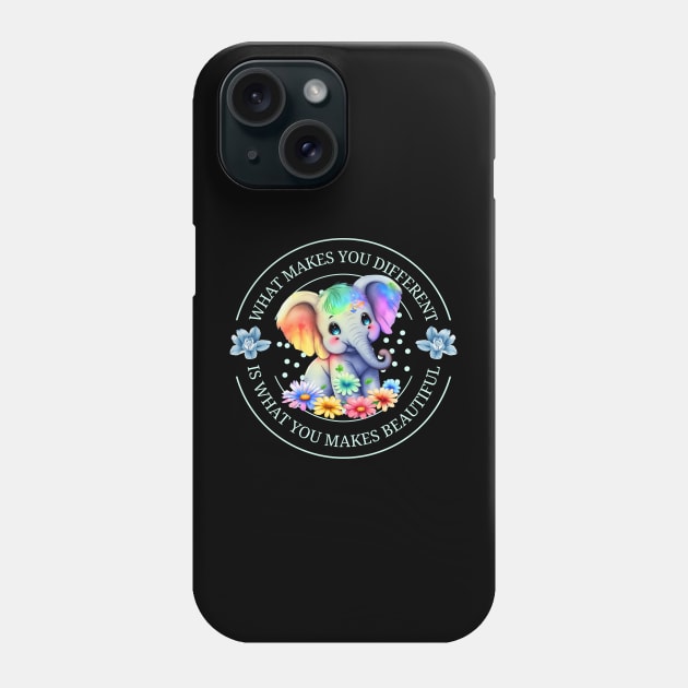 autism awareness day 2023 cute colorful baby elephant Phone Case by Ballari