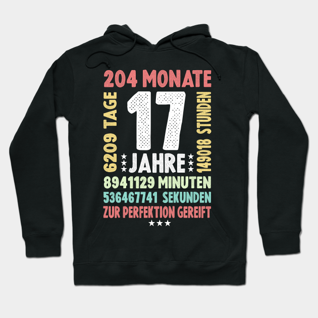 17 Geburtstag Siebzehnten Geburtstag Vintage Siebzehn Jahre Alt Countdown Geburtstag 17 Und Ehrfurchtigen Geschenk Jungen Madchen 17 Geburtstag Hoodie Teepublic