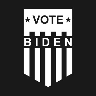 Vote Biden American Flag Shield - Black and White T-Shirt