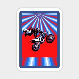 Retro Motocross Rider Design Magnet