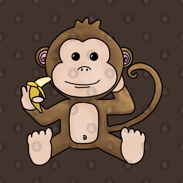 Cheeky Monkey Having a Banana by Slightly Unhinged