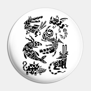 Black and White Alebrijes Pin