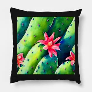 Watercolor cactus plant cactus pattern Pillow