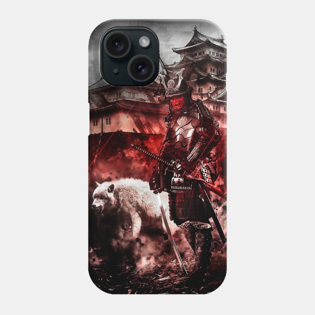 Red wolf samurai oni ronin Phone Case by syanart