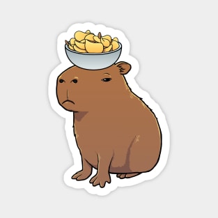 Capybara with Potato Chips on its head Magnet