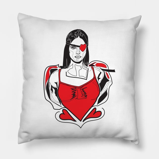 LDR love heart eye patch Pillow by LizzyM