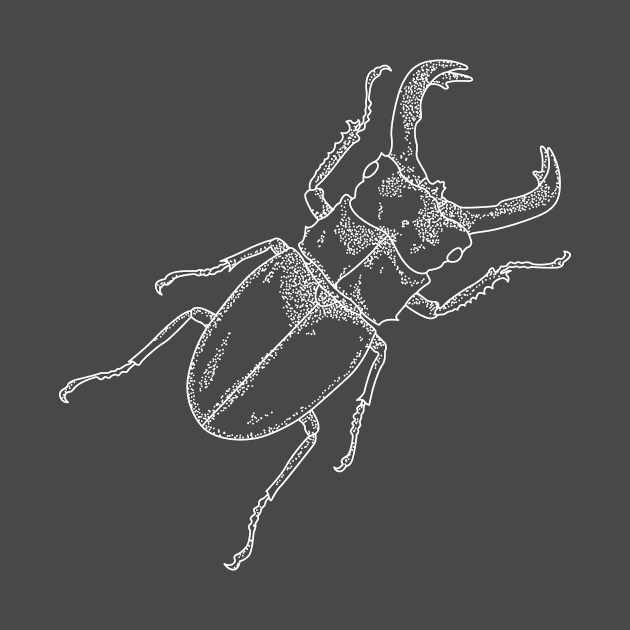 Stag beetle pointillism illustration by Drumsartco