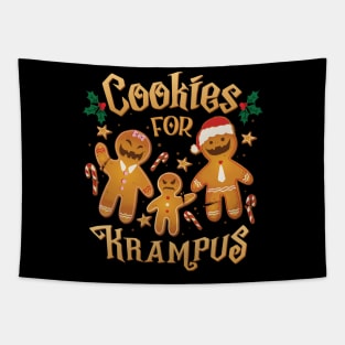 Creepy Gingerbread Cookies For Krampus - Merry Krampus Tapestry