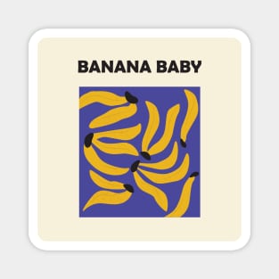 Banana funky art, kitchen art, cute kids wall art, pop art, modern home decor Magnet