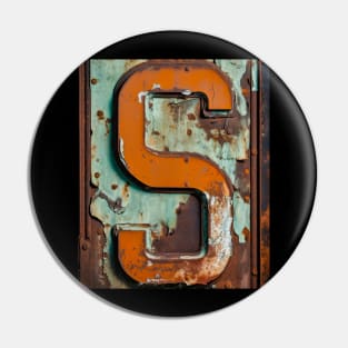 Rusty Letter S Antique Monogram Letter S Initial Alphabet Pin