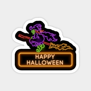 Halloween Witch on Broom Magnet