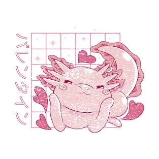 Axolotl Valentines Day Japanese Anime Axolotl Valentines T-Shirt