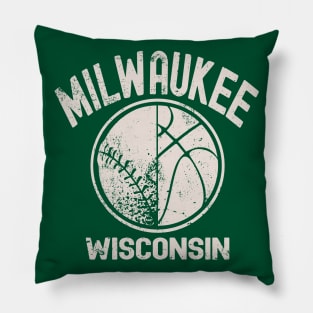 Milwaukee Wisconsin Baseball & Basketball Pillow