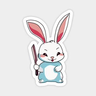 Easter bunny with knife Magnet