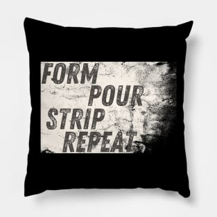 Form Pour Strip Repeat Concrete Worker Pillow