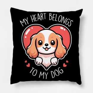 Valentine's Day Cavalier King Charles Spaniel Dog Pillow