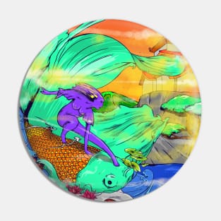 surfing fish queen Pin