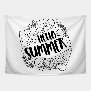 Hello summer a cute summer time design Tapestry