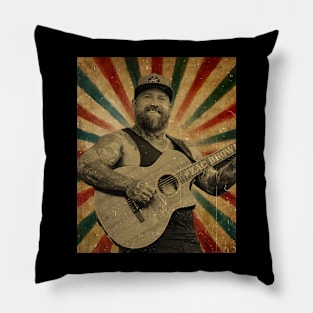 Zachry Alexander Brown - Photo Vintage Retro Look Fan Design Pillow