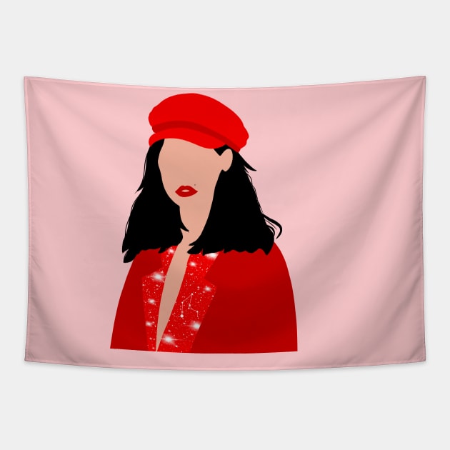 Red lady 1 Tapestry by Miruna Mares