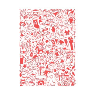 Christmas doodle (red) T-Shirt