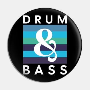 DRUM & BASS  - blue rainbow (dark print) Pin