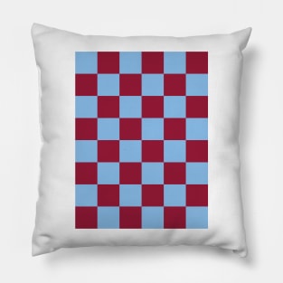 Claret and Blue Checkered Pillow