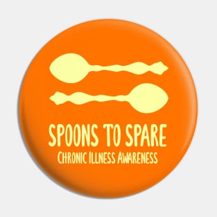 Spoons To Spare - Chronic Illness Awareness (Light Yellow) Pin