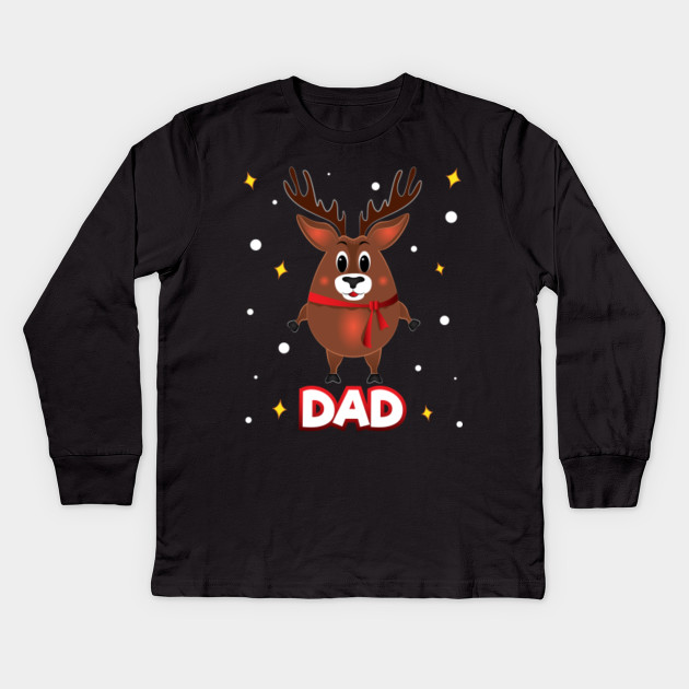 Dad Reindeer Christmas Family Sweatshirt Ugly Christmas Long Sleeve Shirts Tops