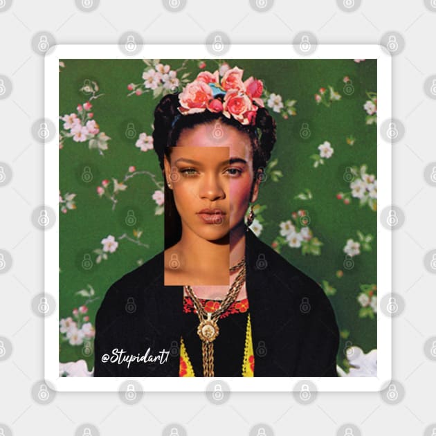 Rihanna x Frida Kahlo Magnet by Stupidart1