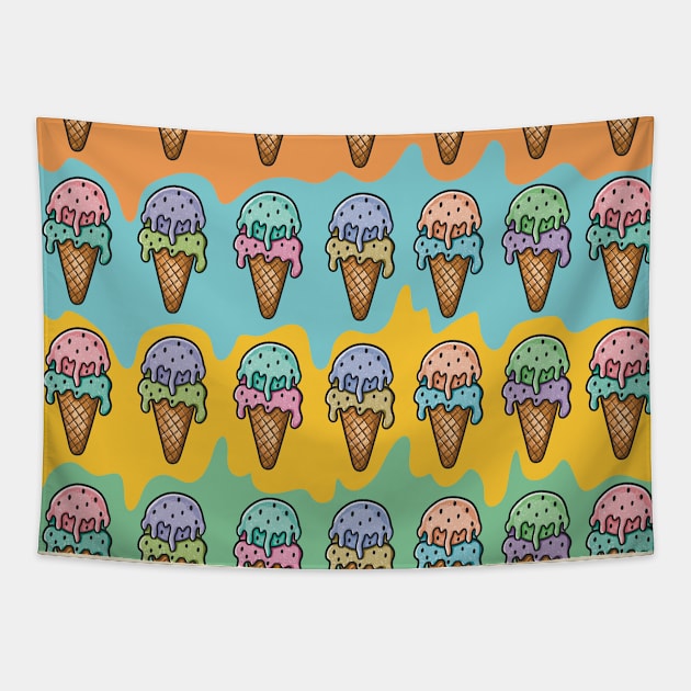 Ice cream pattern Tapestry by Xatutik-Art