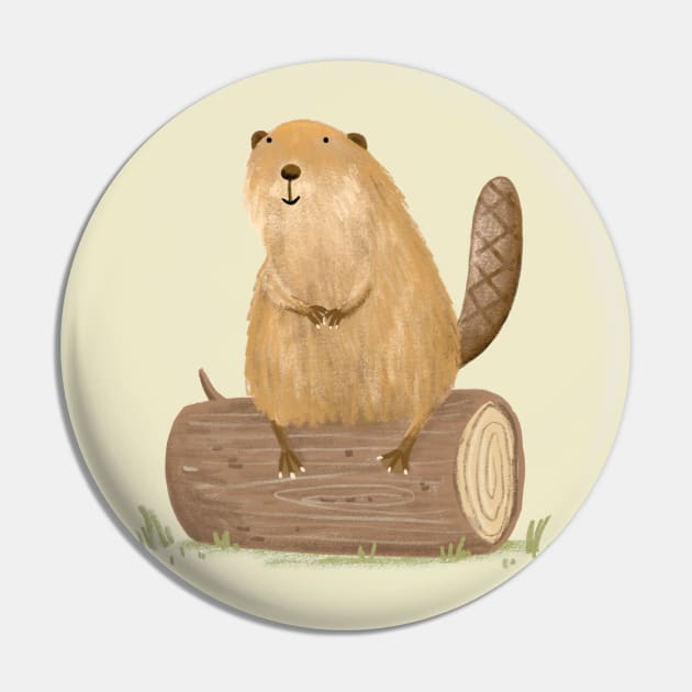 Beaver on a Log Pin by Sophie Corrigan