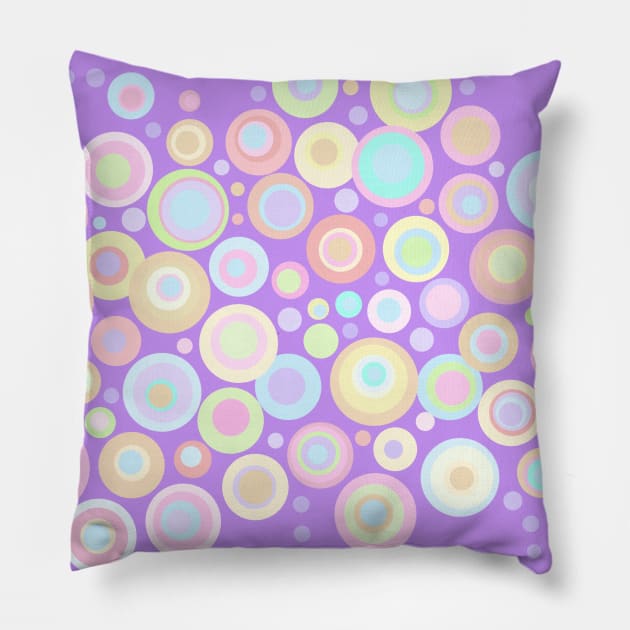 Pastel Polka Dot Flower Garden Pillow by Whoopsidoodle