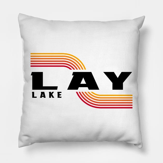 Lay Lake 80's Retro Pillow by Alabama Lake Life