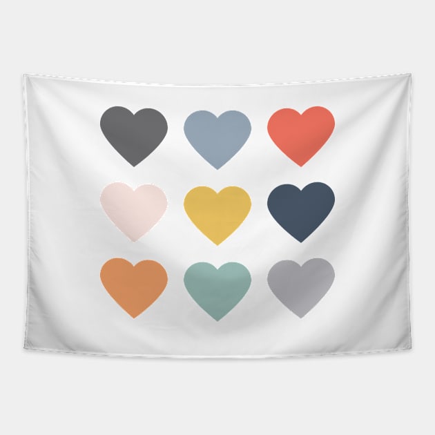 2023 Colors Hearts Pattern Tapestry by SlieptsovaArt