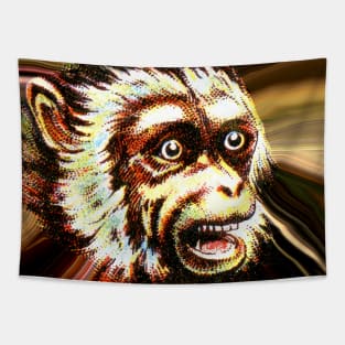 Scary crazy ape monkey Tapestry