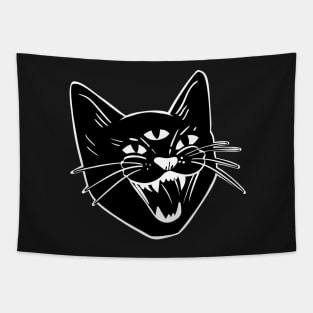 Hissing cat Mask Tapestry