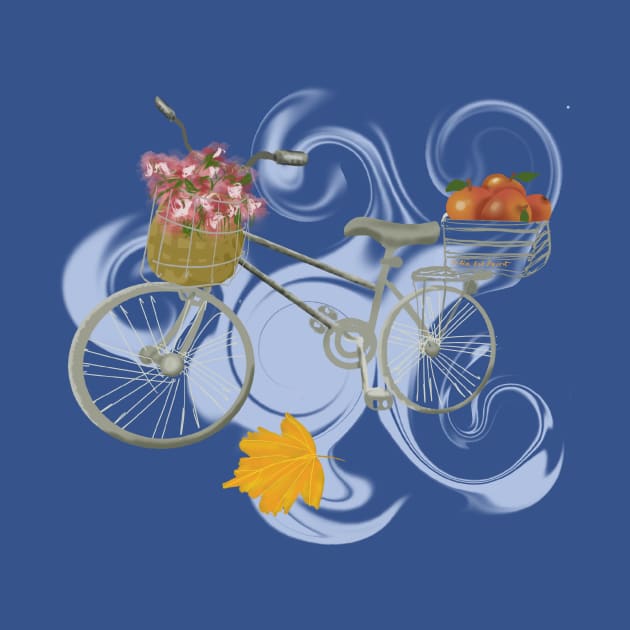 Bicycle walk in the fall by JuliaArtPaint